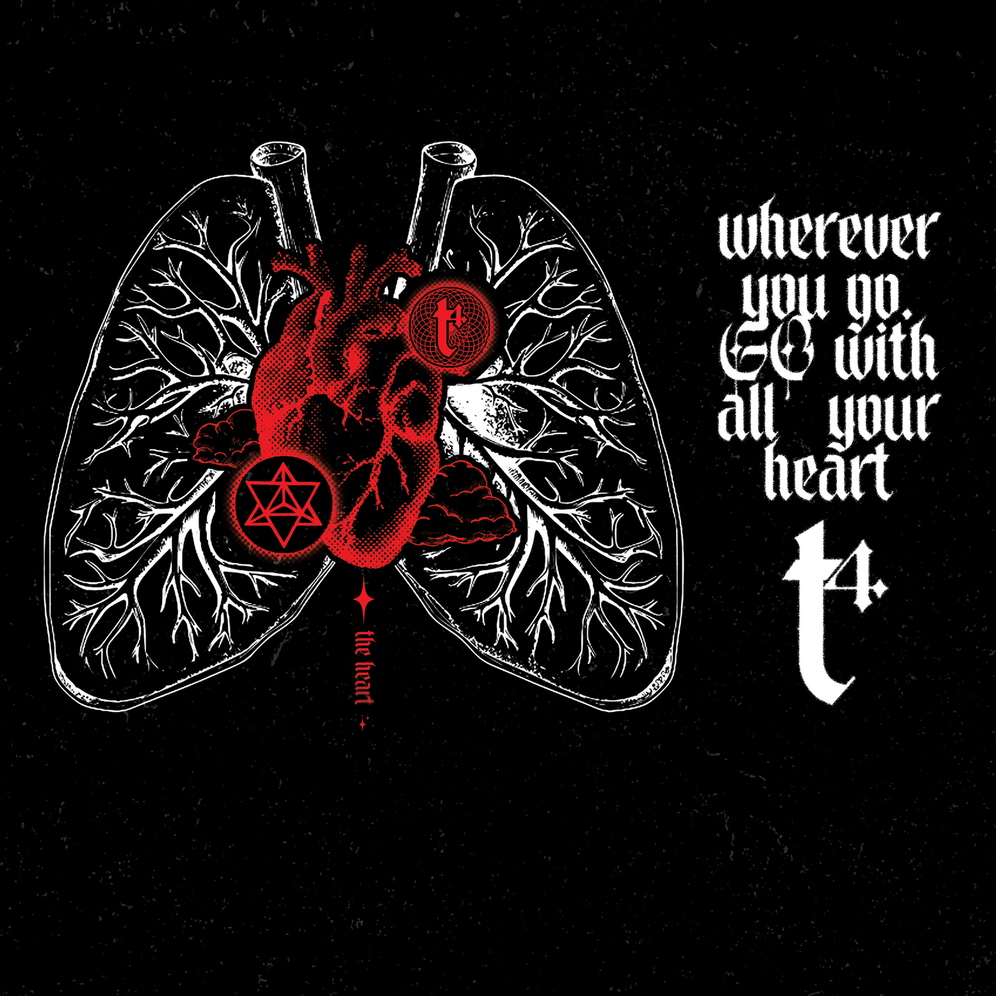 T4- “THE HEART” - Deep Drop Shoulder Tee